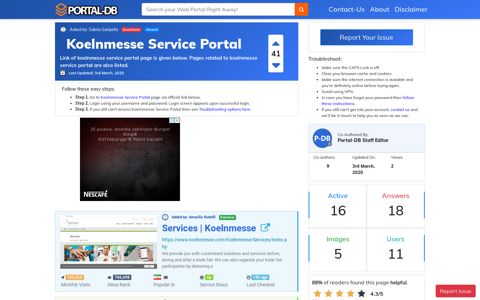 Koelnmesse Service Portal