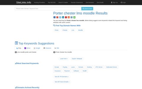 Porter chester lms moodle Results For Websites Listing