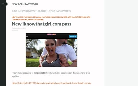 new iknowthatgirl.com password | New Porn Password