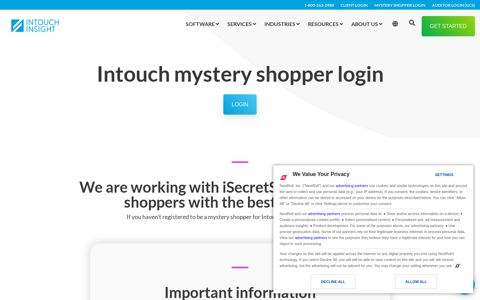 Login | Mystery Shoppers | Intouch Insight