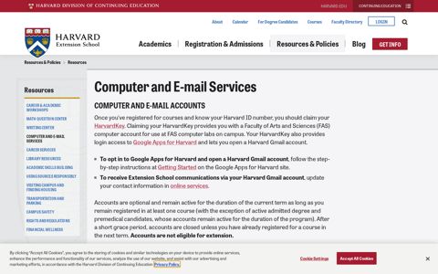 Computer and E-mail Services | Harvard Extension School