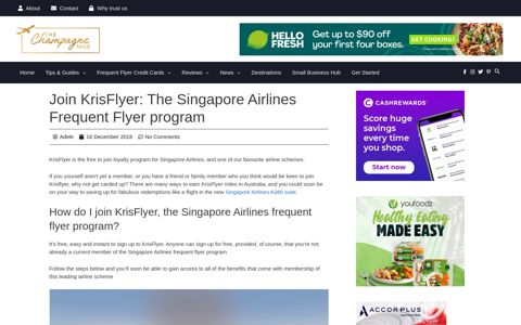 Join KrisFlyer Singapore Airlines Program Free | The ...