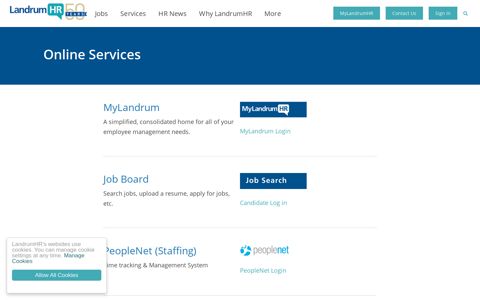 Online Services - LandrumHR login pages