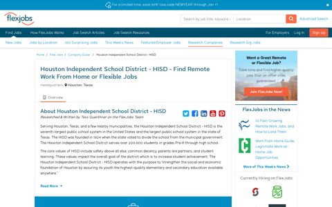 Houston Independent School District - HISD - Remote Work ...