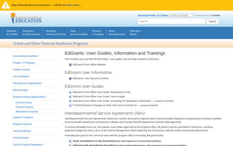 EdGrants: User Guides, Information and Trainings - Grants ...