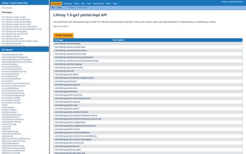 Overview (Liferay 7.0-ga7 portal-impl API) - Description