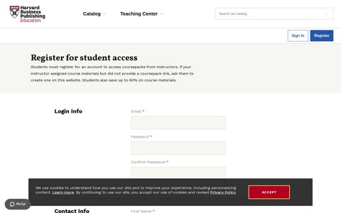 Register for student access - Harvard Business Publishing ...