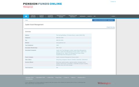Jupiter Asset Management - Pension Funds Online