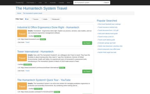 The Humantech System Travel - Travel AZ