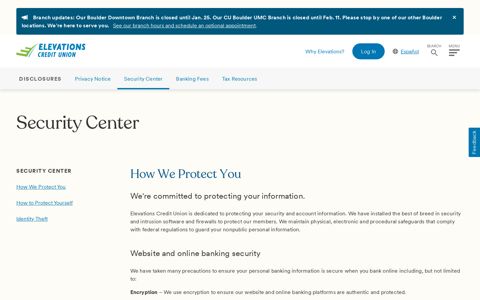 Security Center | elevationscu.com - Elevations Credit Union