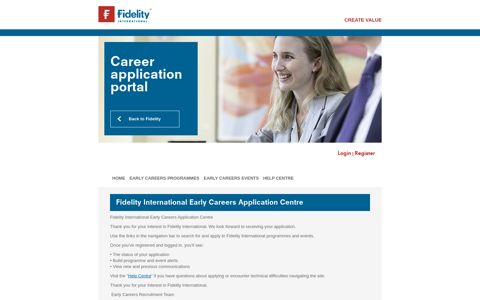 Fidelity International Early Careers Application Centre ...