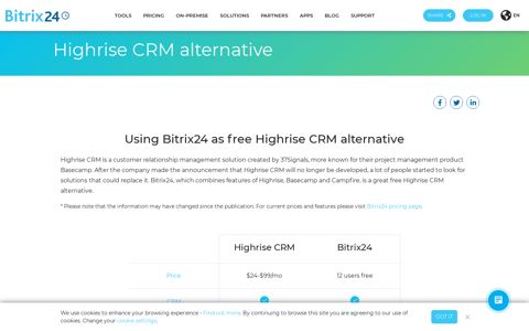 Highrise CRM alternative - Bitrix24