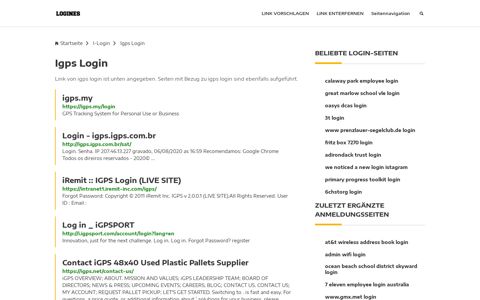 Igps Login | Allgemeine Informationen zur Anmeldung - Logines.de