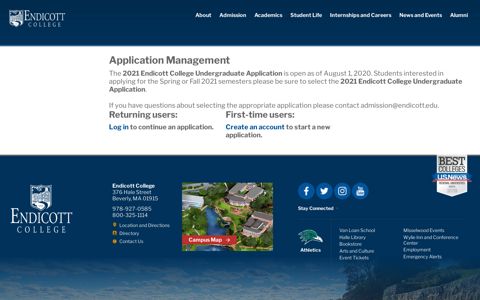 Application Management - Admission - Endicott College
