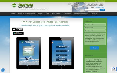 ADX Test Prep App - Sheffield School of Aeronautics