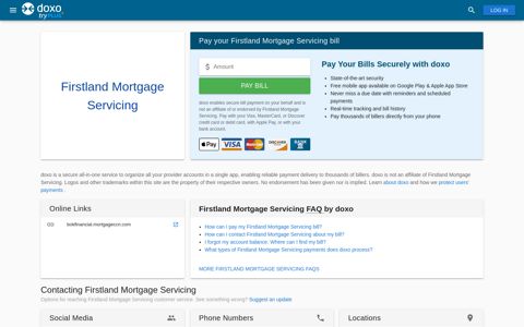 Firstland Mortgage Servicing | Pay Your Bill Online | doxo.com