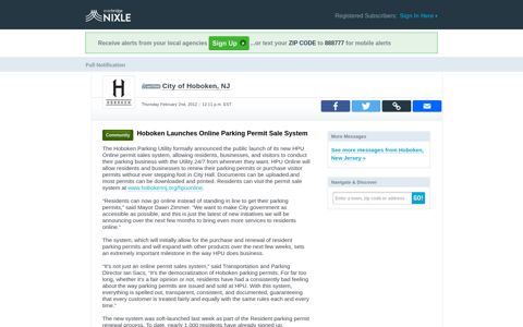 “Hoboken Launches Online Parking Permit Sale System” from ...