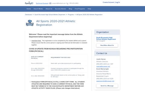All Sports 2020-2021 Athletic Registration | FamilyID