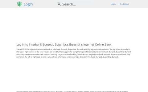 Log in to Interbank Burundi, Bujumbra, Burundi 's Internet ...