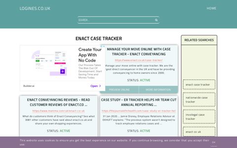 enact case tracker - General Information about Login