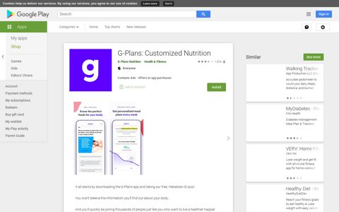 G-Plans: Customized Nutrition - Apps on Google Play
