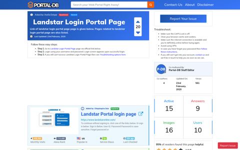 Landstar Login Portal Page - Portal-DB.live