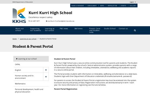 Student & Parent Portal - Kurri Kurri High School