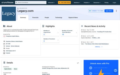 Legacy.com - Crunchbase Company Profile & Funding