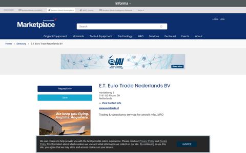 E.T. Euro Trade Nederlands BV | Aviation Companies Directory