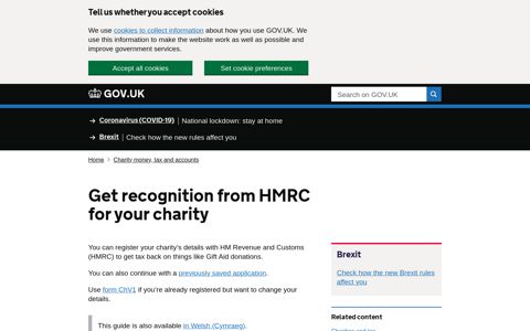 Get recognition from HMRC for your charity - GOV.UK
