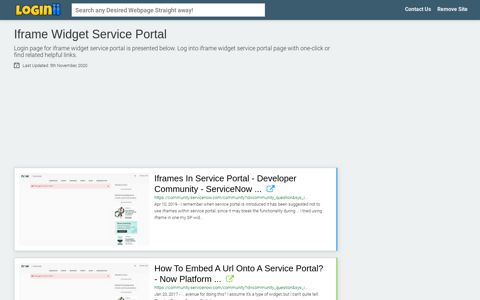Iframe Widget Service Portal - Loginii.com