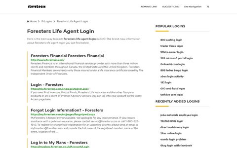 Foresters Life Agent Login ❤️ One Click Access - iLoveLogin