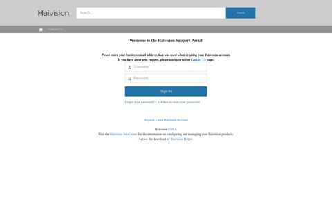 Sign In - Haivision Support Portal
