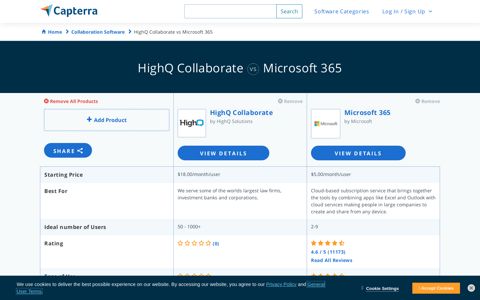 HighQ Collaborate vs Microsoft 365 - 2020 Feature and ...