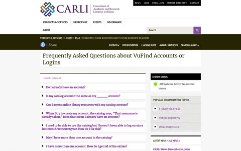 Frequently Asked Questions about VuFind Accounts or Logins ...