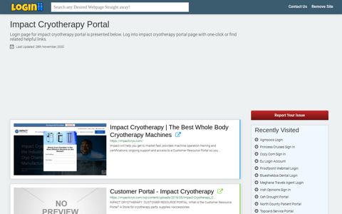 Impact Cryotherapy Portal - Loginii.com
