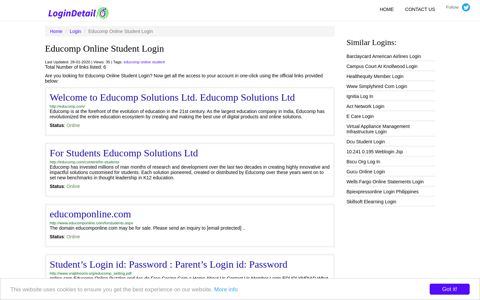 Educomp Online Student Login Welcome to Educomp ...