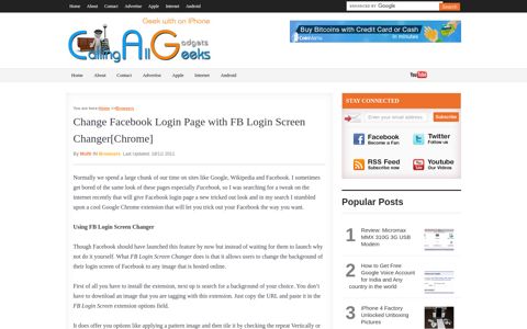 Change Facebook Login Page with FB Login Screen Changer