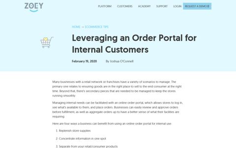 Leveraging an Order Portal for Internal Customers - Zoey ...