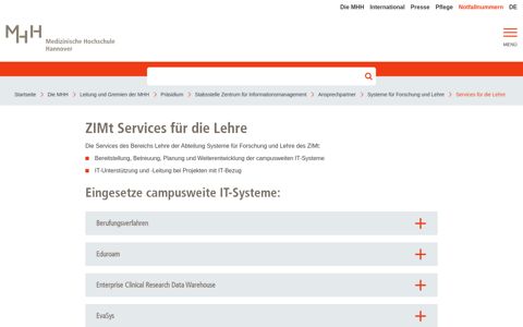 Services für die Lehre - Medizinische Hochschule Hannover