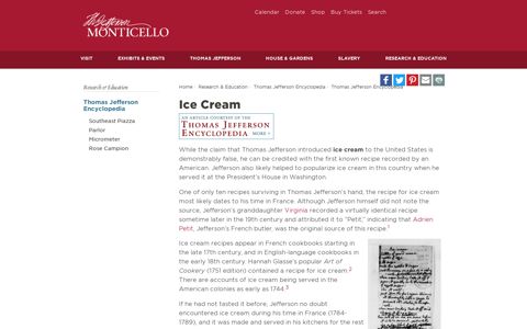 Ice Cream | Thomas Jefferson's Monticello