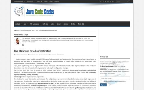 Java JAAS form based authentication | Java Code Geeks - 2020