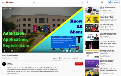 IBSAT 2019 Registration - YouTube