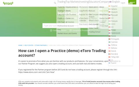 How can I open a Practice (demo) eToro Trading account ...