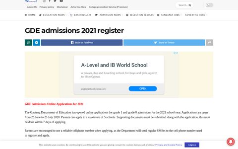 GDE admissions 2021 register | GDE Online admission 2021