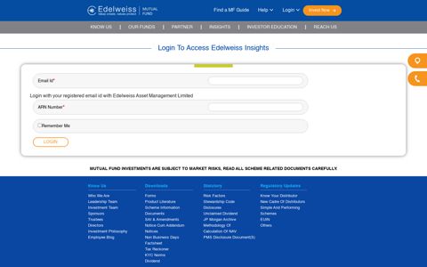Login to access Edelweiss Insights - Edelweiss Mutual Fund
