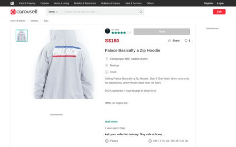 Palace Basically a Zip Hoodie, Men's Fashion, Clothes, Tops ...