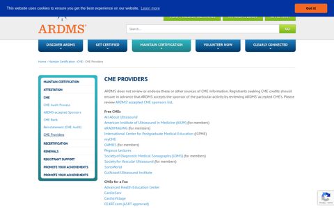 CME Providers - ARDMS