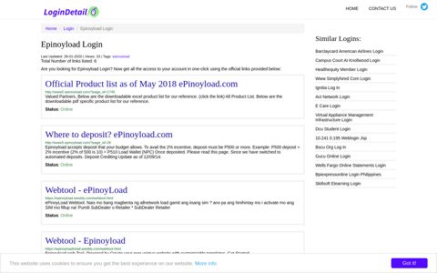 Epinoyload Login Official Product list as of May 2018 ePinoyload ...