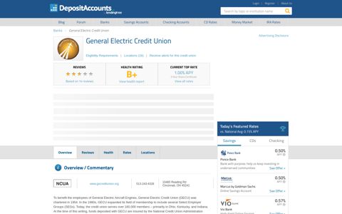 General Electric Credit Union Reviews and Rates
